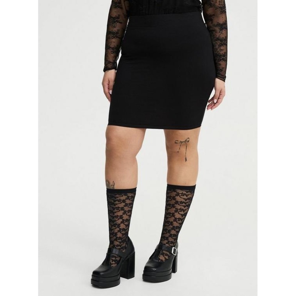Torrid Skirt Womens 1 Mini Black Stretch Knit EUC